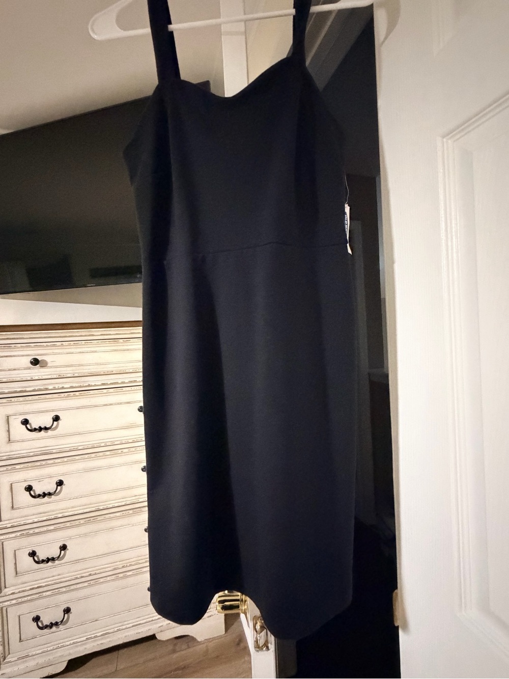 Old Navy Black Midi Dress with Wide Straps